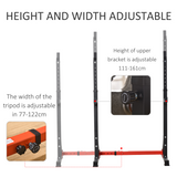 HOMCOM Adjustable Barbell Squat Rack & Dip Stand with 12 Height Positions – Home Gym Bench Press Stand, 150kg Load