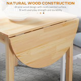 HOMCOM Expandable Pinewood Drop Leaf Dining Table for 4–6 – Natural Finish