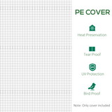 Outsunny 6 x 3 x 2m Replacement Cover for Tunnel Greenhouse – Zipped Roll-Up Door and 12 Windows, White