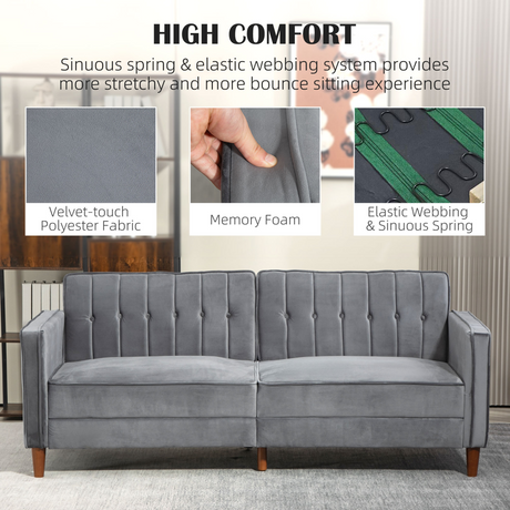 HOMCOM sofa bed wooden leg detail