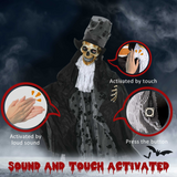 Outsunny 189cm Animated Prop Ghost Bridegroom, Indoor Halloween Decorations