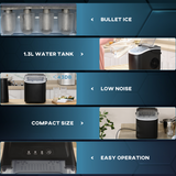 HOMCOM Countertop Ice Maker with 12kg per 24h Output & Scoop – Makes 9 Cubes in 6–12 Minutes, 1.3L Tank