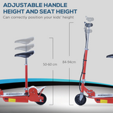 HOMCOM Foldable Kids Electric Scooter with Adjustable Seat, 12V 120W, Brake & Kickstand – for Ages 7–12