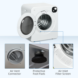 HOMCOM 6kg Vented Tumble Dryer with 7 Drying Programmes – Space-Saving Laundry Dryer, White