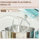 Kitchen Stand Mixer with 1300W Motor, 4.5L Stainless Steel Bowl & Tilting Head – 6 Speeds, Splash Guard, Blue