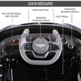 HOMCOM Bentley-Style Electric Ride-On Car with LED Lights, MP3 Player & Parental Remote Control – Kids Car, Black