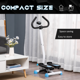HOMCOM Height Adjustable Twister Stepper with LCD Screen – Home Step Machine for Legs & Glutes, Blue