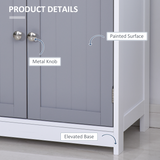 kleankin 2-Drawer Freestanding Bathroom Cabinet with Cupboard and Adjustable Shelf – Moisture Resistant MDF, Grey