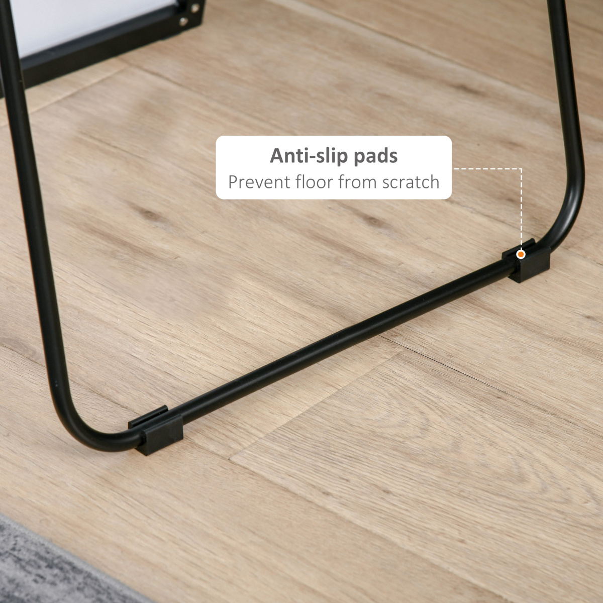 HOMCOM Full Length Mirror 160 x 48.5cm – Floor Standing or Wall Mounted Dressing Mirror, Black Aluminium Frame