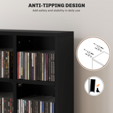 HOMCOM DVD & CD Media Storage Rack, 89 x 130.5cm – Holds 480 CDs or 312 DVDs, Living Room Shelf, Black
