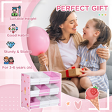 Kids Storage Unit with 9 Removable Storage Baskets for Nursery Playroom, Pink