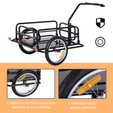 HOMCOM Folding Bicycle Cargo Trailer with Hitch, 40kg Capacity – Detachable Walls, Luggage Storage Cart