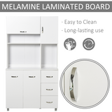 Freestanding Kitchen Storage Cabinet with Cupboards, Drawers & Open Shelf – Versatile Kitchen Unit, White