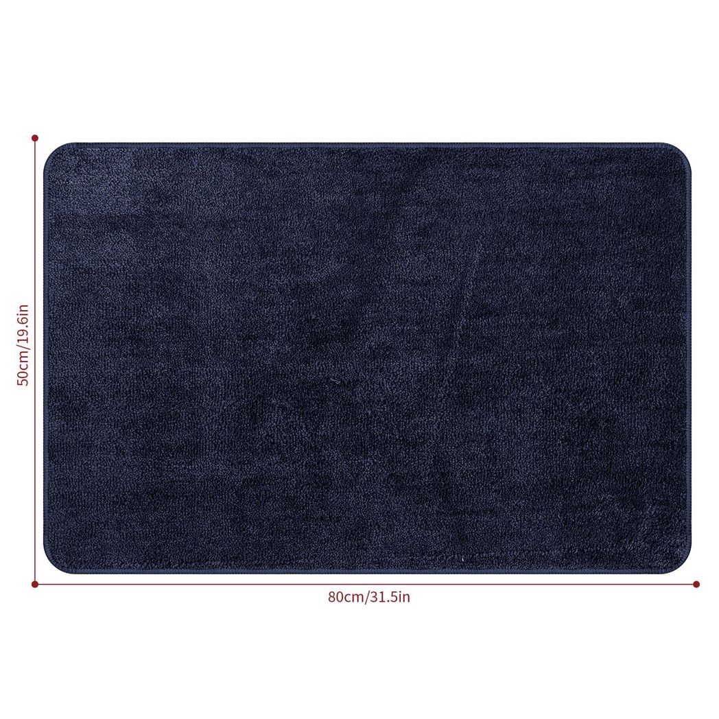 Vinsani Ultra-Soft Microfibre Bath Mat, 50 x 80 cm – Dense, Fluffy Bathroom Mat, Navy