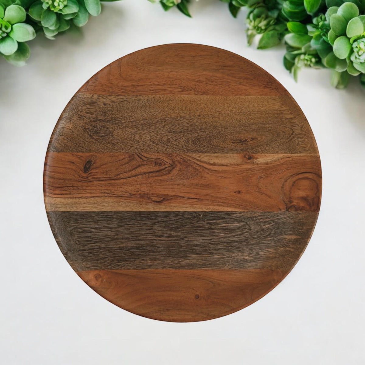 28cm Wooden Serving Plate – Hand-Finished 100% Wood Platter for Serving and Table Display
