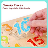 SOKA Wooden Number Board with Numbers 1–20 – Pre-Math Learning Toy for Kids