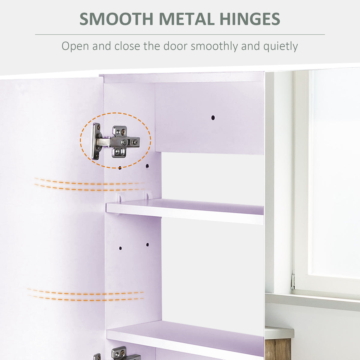 Wall-Mounted Bathroom Mirror Cabinet with Double Doors & Adjustable Shelf – Modern Dual-Purpose Storage Unit