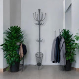 AcaciaHome 175cm Metal Coat Stand with Umbrella Holder, Grey