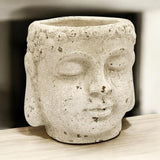 AcaciaHome 17cm Buddha Head Planter – Cement Garden Ornament for Indoor & Outdoor Use