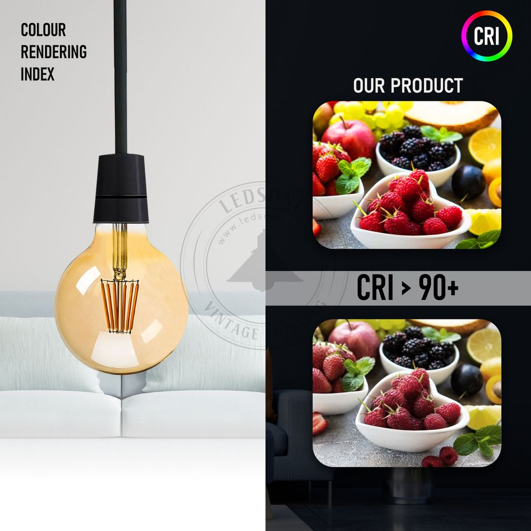 Ledsone 10 Pack G125 Vintage Edison LED Bulbs, 8W E27 – Dimmable Amber Glass, Warm White 2700K
