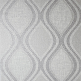 Arthouse Curve Heavyweight Vinyl Wallpaper with Teardrop Design & Metallic Shimmer – Strippable, Grey
