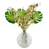 Pack of 6 Artificial Monstera Leaf Stems, 55cm with Wired Shapable Stems – Faux Foliage for Arrangements