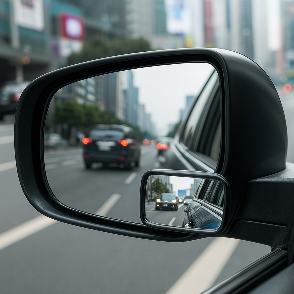 Adjustable Blind Spot Mirrors, Set of 2 – Stick-On Concave Car Mirrors, Black