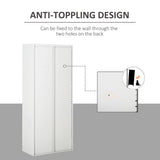 Vinsetto Lockable Metal Filing Cabinet with 2 Doors & 4 Adjustable Shelves – Tall 175cm Office Storage