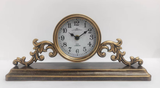 Avilo Regal Mantlepiece Table Top Clock in Iron and Glass – Elegant Mantel and Windowsill Decor
