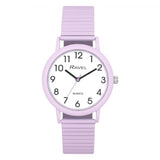 Ravel Unisex Large Size Coloured Expander Bracelet Watch – Stretch Strap Wristwatch, Pastel Lilac