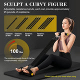 Pedal Resistance Band with 4 Tubes & Foam Handles – Adjustable 25–100lb Full Body Workout Kit with Door Anchor