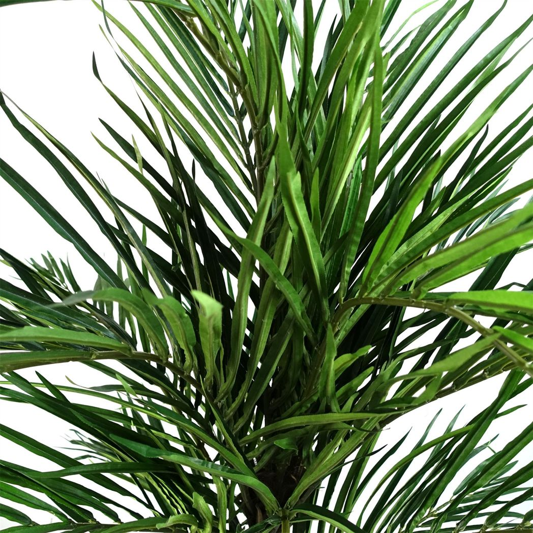Artificial Areca Palm Tree, 130cm with Silk Leaves & Natural Palm Fronds – Weighted Pot, Wired Branches