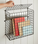 Avilo Metal Letter Cage for Front Door – Flip-Up Lid Mail Catcher Behind Letter Box