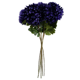Leaf Design UK Pack of 6 Extra Large Reflex Chrysanthemum Artificial Stems – 75cm Silk Flowers, Purple