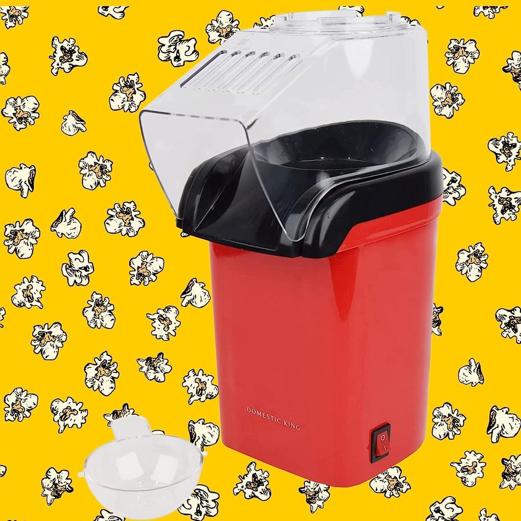 Domestic King 1200W Hot Air Popcorn Maker – Oil-Free Countertop Popcorn Machine, Model DK18049