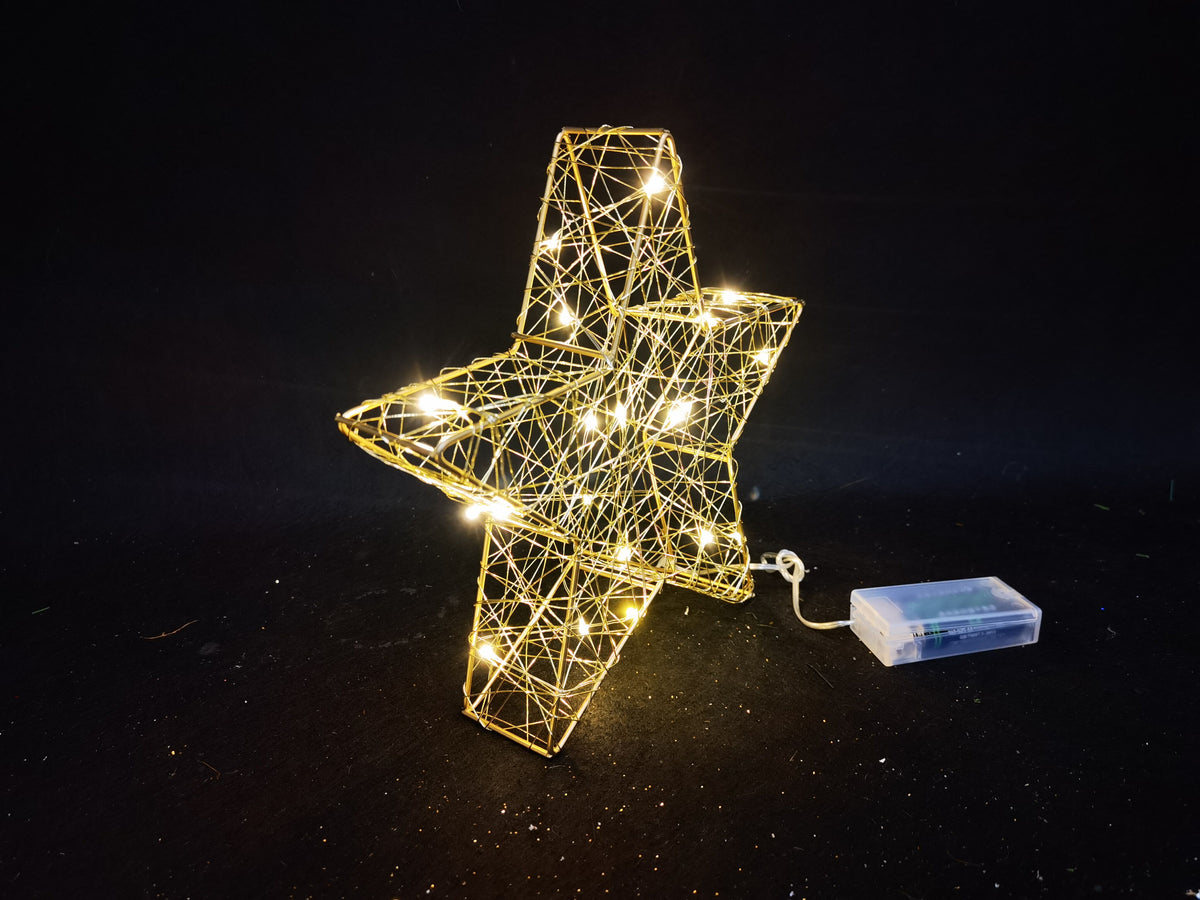 Avilo 24cm Star with 20 Warm White LED Lights – Festive Christmas Display Decoration
