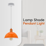 Orange Dome Metal Pendant Shades, 21cm – 2 Pack