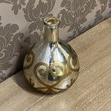 MSL Elegant Silver and Gold Decorative Bottle Vase – Rustic Home Decor for Flowers and Gifts