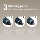 PawMani Wireless Pet Nail Grinder with LED Light, Low-Noise Motor & 3 Grinding Ports – USB-C Rechargeable