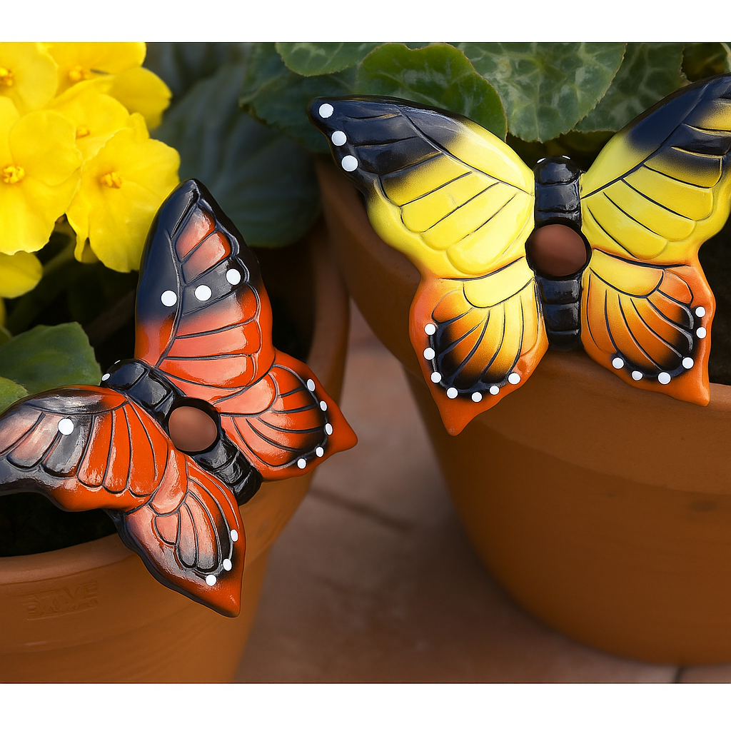 Butterfly Waterer Set of 2 – Decorative Plant Watering Aid for Keeping Plants Watered While Away