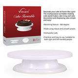 Vinsani Rotating Cake Turntable – Multi-Purpose 360 Degree Cake Decorating & Pastry Display Stand