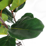 Leaf 120cm Premium Artificial Fiddle Fig Tree in Pot – Realistic Wired Stems, Low-Maintenance Indoor Greenery