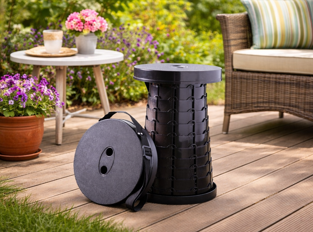 Avilo Telescopic Adjustable Stool – Lightweight Portable Seat for Camping, BBQs and Events