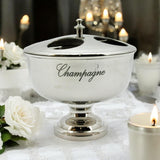 Vintage 32cm Silver Aluminium Ice Bucket with Side Handles – 4-Bottle Wine Cooler for Parties & Home Bars