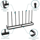 Direct Online Houseware 4 Pair Boot Rack in Black Powder Coated Steel – Wellie Stand Shoe Storage Organiser