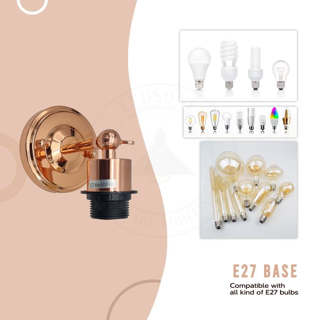 Rose Gold Retro Metal Wall Light
