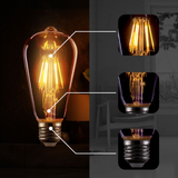 E27 ST64 Vintage Dimmable LED Edison Light Bulb, 8W – Warm Filament Style Retro Lighting