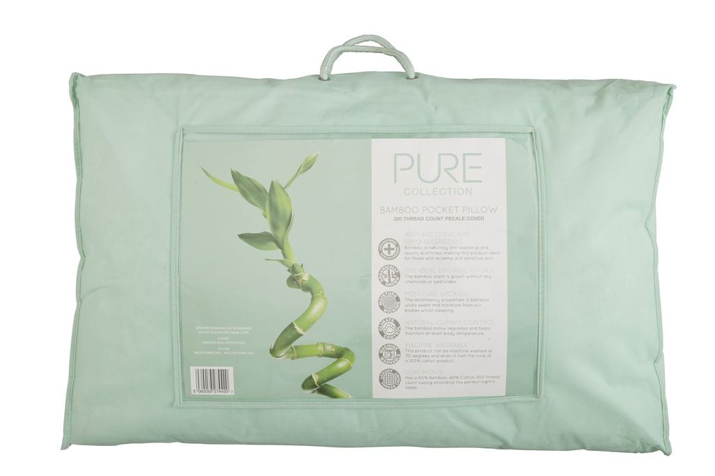 Indulgence Bamboo Pocket Pillow with Individually Filled Pockets & Feels-Like-Down Microfibre Filling