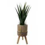 Zandi Roman Composite Large Planter, 40cm x 21.5cm – Garden Plant Pot, Brown & Grey