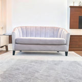 AcaciaHome 2-Seater Velvet Tub Sofa with Drop Arms and Medium-Firm Foam – Living Room Seating, Pink Velvet